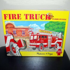 3/$77❤️≈4ft long Melissa & Doug Fire Truck Extra Large Floor Puzzle 24 Pcs Jumbo